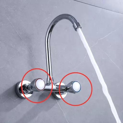 Shinekoo Csaptelep Fogantyú Szett, Fürdőszobai Csaphoz, Forró-Hideg Jelölés, 2 Darab