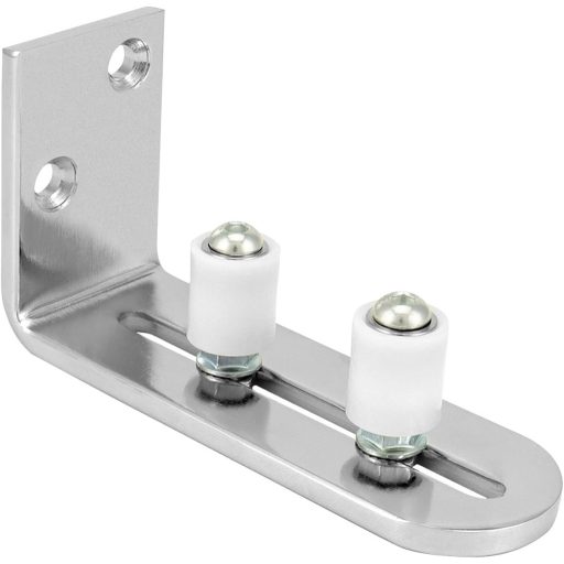 QWORK Rozsdamentes Acél Padlóvezető Csúszóajtóhoz 68mm-ig, Állítható Vezetőrendszer