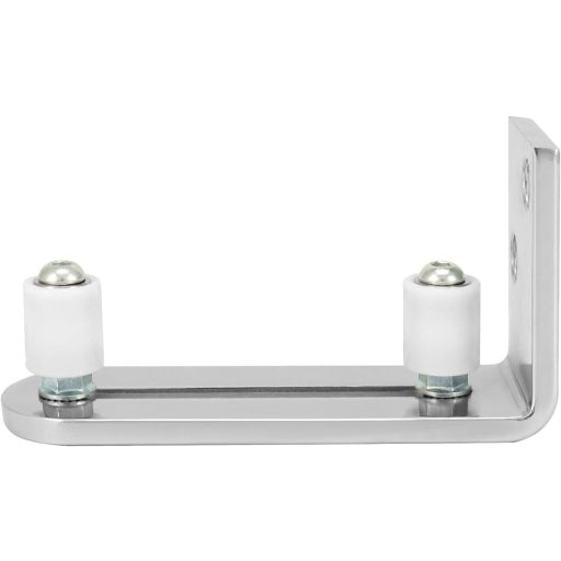 QWORK Rozsdamentes Acél Padlóvezető Csúszóajtóhoz 68mm-ig, Állítható Vezetőrendszer