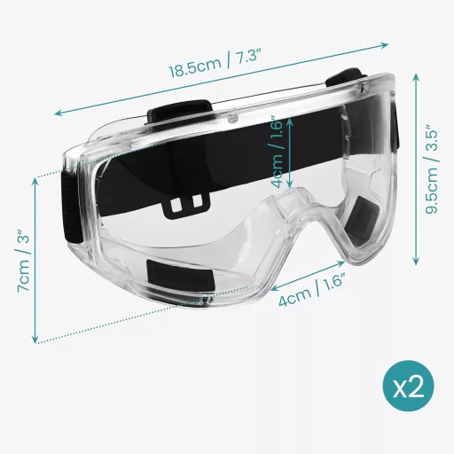 BELLE VOUS Set 2 Ochelari de Protecție pentru Purtătorii de Ochelari cu Dioptrii - Lentile Transparente, Antizgâriere și Anticeț