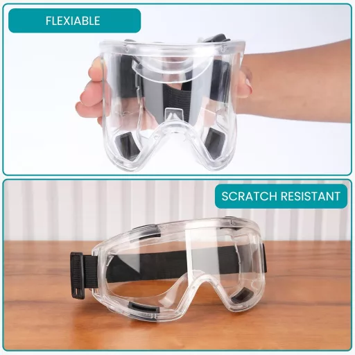 BELLE VOUS Set 2 Ochelari de Protecție pentru Purtătorii de Ochelari cu Dioptrii - Lentile Transparente, Antizgâriere și Anticeț