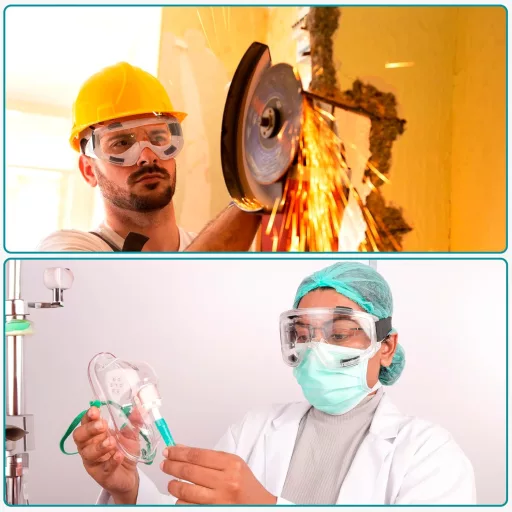 BELLE VOUS Set 2 Ochelari de Protecție pentru Purtătorii de Ochelari cu Dioptrii - Lentile Transparente, Antizgâriere și Anticeț