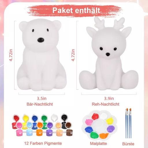Lampă de Noapte pentru Copii SYAKZK de Colorat, 2 buc. Lampă de Noptieră