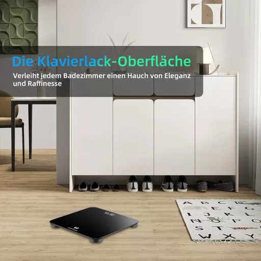 Cântar de baie digital Healthkeep cu senzori de precizie, negru