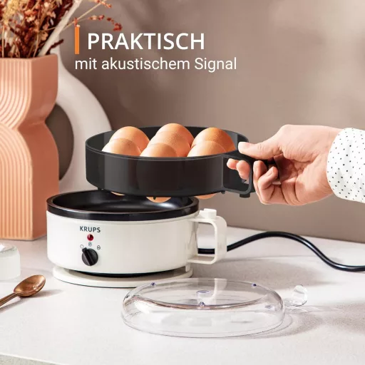 Krups Ovomat tojásfőző 7 tojáshoz melegentartó funkcióval fehér-fekete