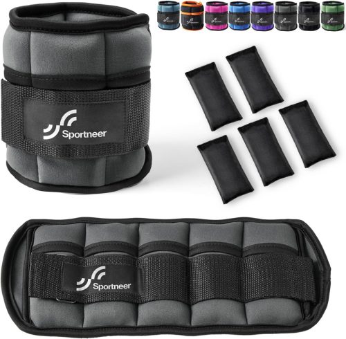 Sportneer Állítható Bokasúly Szett - Neoprén Súlypánt 0,45-1,6 kg/db (0,9-3,2 kg/pár) Erőnléti Edzéshez, Futáshoz, Otthoni Fitneszhez