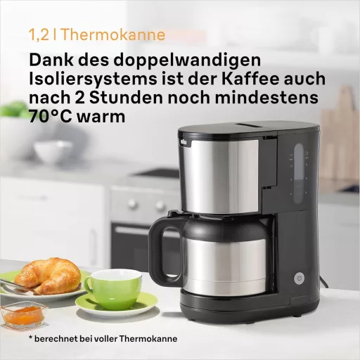 Braun PurShine KF1505 Filteres Kávéfőző 1,2L Rozsdamentes Termoszkancsóval