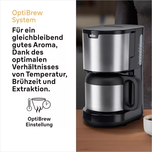 Braun PurShine KF1505 Filteres Kávéfőző 1,2L Rozsdamentes Termoszkancsóval