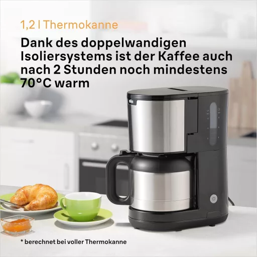 Braun PurShine KF1505 Filteres Kávéfőző 1,2L Rozsdamentes Termoszkancsóval