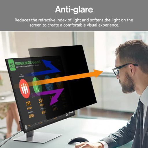 Film de protecție pentru monitor BERSEM de 27 inch, filtru de lumină albastră, antireflex, confidențialitate