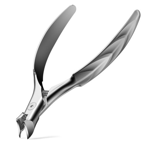 FERYES Unghieră lată pentru unghii groase - Unghieră din oțel inoxidabil pentru unghiile de la picioare, pentru vârstnici, cu recipient colector - Argintiu