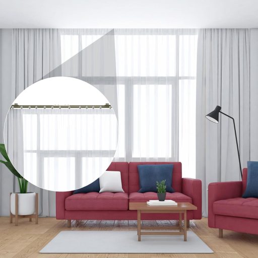 Domart Alumínium Függönysín - Hajlítható, Mennyezetre Szerelhető 1M Pezsgő Színű - Ablakokhoz, Zuhanyzókhoz, Lakóautókhoz, Kórházakhoz