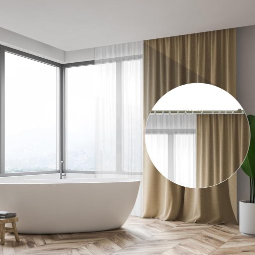 Domart Alumínium Függönysín - Hajlítható, Mennyezetre Szerelhető 1M Pezsgő Színű - Ablakokhoz, Zuhanyzókhoz, Lakóautókhoz, Kórházakhoz