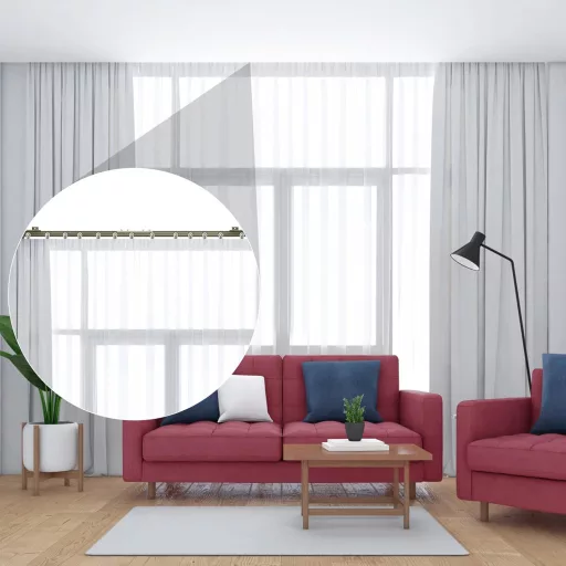 Domart aluminijska zavjesa - savitljiva, stropna montaža 1M boja šampanjca - za prozore, tuševe, kampere, bolnice