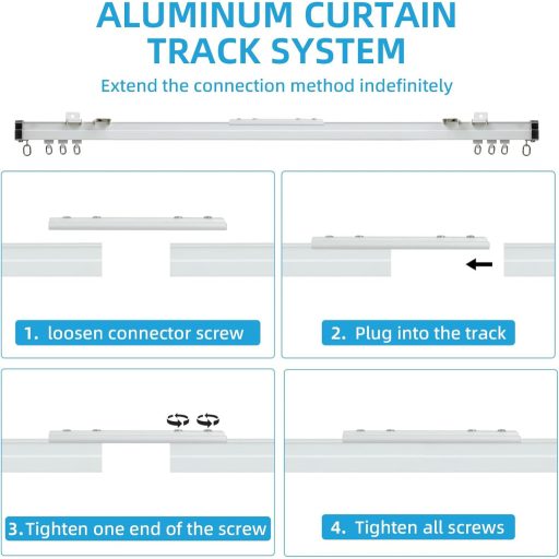 Hliníková ohybná záclonová tyč Domart - montáž na strop, biela, 1 m - pre okná, sprchy, nemocnice, karavany