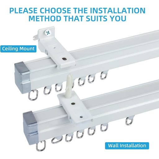 Domart Alumínium Függönysín - Hajlítható, Mennyezetre Szerelhető, Fehér, 1m - Ablakokhoz, Zuhanyzókhoz, Kórházakhoz, Lakókocsikhoz