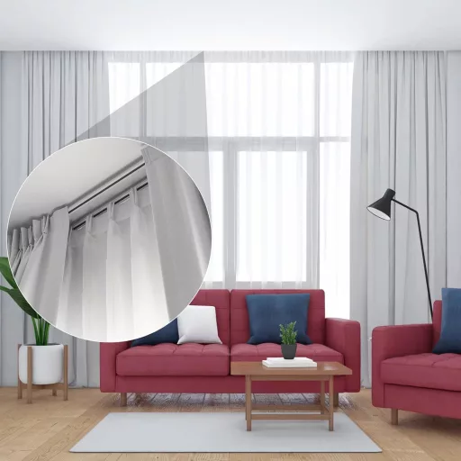 Hliníková ohybná záclonová tyč Domart - montáž na strop, biela, 1 m - pre okná, sprchy, nemocnice, karavany