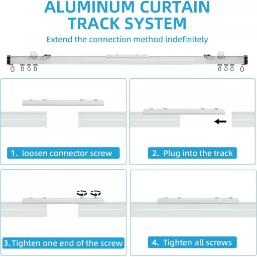 Domart Alumínium Függönysín - Hajlítható, Mennyezetre Szerelhető, Fehér, 1m - Ablakokhoz, Zuhanyzókhoz, Kórházakhoz, Lakókocsikhoz