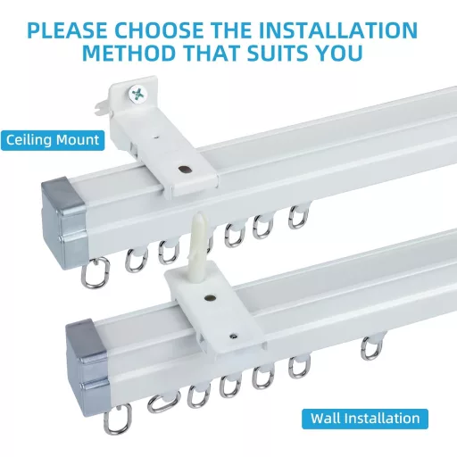 Domart Alumínium Függönysín - Hajlítható, Mennyezetre Szerelhető, Fehér, 1m - Ablakokhoz, Zuhanyzókhoz, Kórházakhoz, Lakókocsikhoz