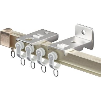   Domart Alumínium Függönysín - Hajlítható, Mennyezetre Szerelhető, Ablakokhoz, Zuhanyzókhoz, Kórházakhoz, Lakókocsikhoz - 2m Pezsgő Színben