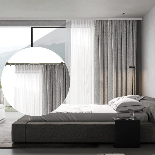 Domart Alumínium Függönysín - Hajlítható, Mennyezetre Szerelhető, Ablakokhoz, Zuhanyzókhoz, Kórházakhoz, Lakókocsikhoz - 2m Pezsgő Színben