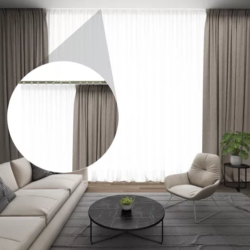 Domart Alumínium Függönysín - Hajlítható, Mennyezetre Szerelhető, Ablakokhoz, Zuhanyzókhoz, Kórházakhoz, Lakókocsikhoz - 2m Pezsgő Színben