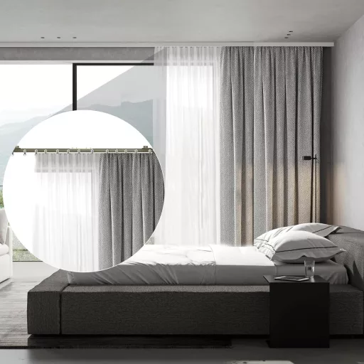 Domart Alumínium Függönysín - Hajlítható, Mennyezetre Szerelhető, Ablakokhoz, Zuhanyzókhoz, Kórházakhoz, Lakókocsikhoz - 2m Pezsgő Színben