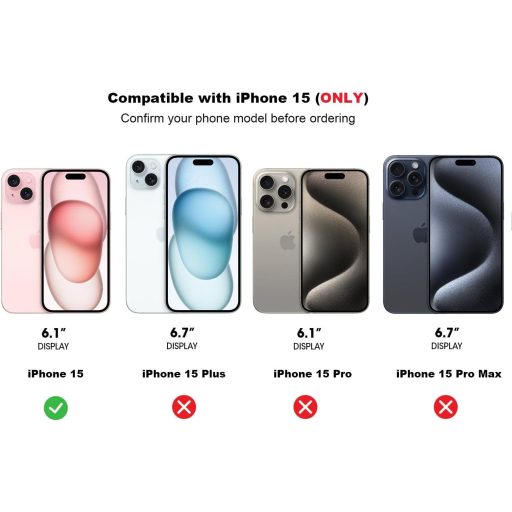 HAOBOBRO Priehľadný obal pre iPhone 15 so vstavaným stojanom - Tenký ochranný kryt kompatibilný s MagSafe, nárazuvzdorný silikónový TPU rám, priehľadný zadný kryt, ružový