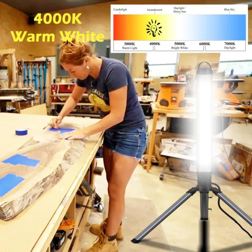 Kalwason 150W LED Állványos Munkalámpa 15000 Lumen 360° Torony Szerelőlámpa