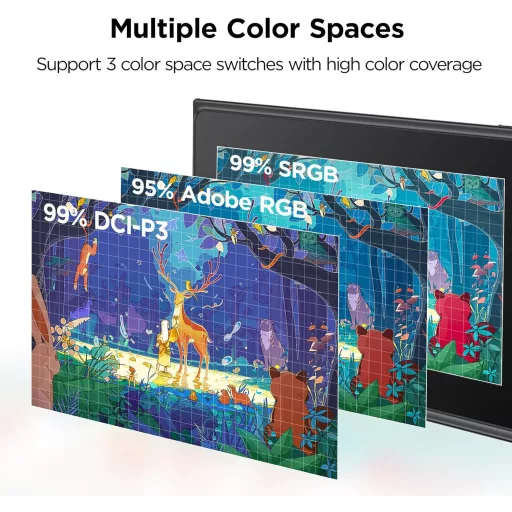 UGEE UE12 Plus 11,9" Tabletă Grafică cu Ecran - Gamă de Culoare 147% sRGB, Stylus Fără Baterie, 8 Taste Rapide, Compatibilă Windows/Mac/Android, Negru