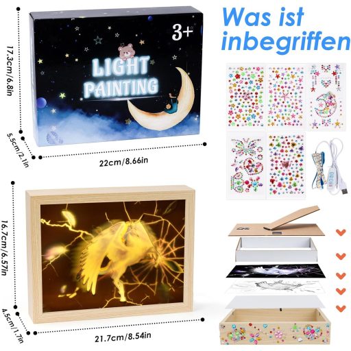 Unikornis lámpa és képkeret készlet - Kreatív ajándék 6-13 éves lányoknak