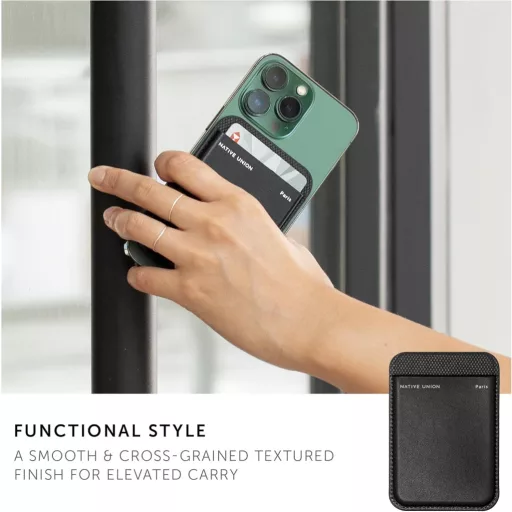 Portofel magnetic Native Union Re Classic MagSafe pentru iPhone, Negru