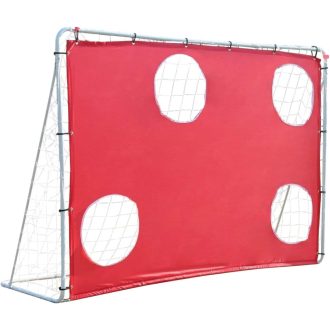   FUNJEPE Hordozható Futballkapu Rozsdamentes Acél Hálóval Szélálló Táskával