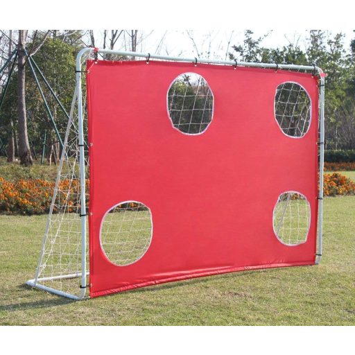 FUNJEPE Hordozható Futballkapu Rozsdamentes Acél Hálóval Szélálló Táskával