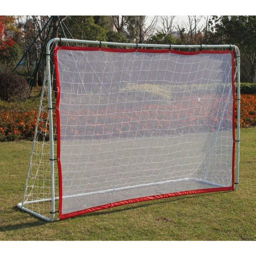 FUNJEPE Hordozható Futballkapu Rozsdamentes Acél Hálóval Szélálló Táskával