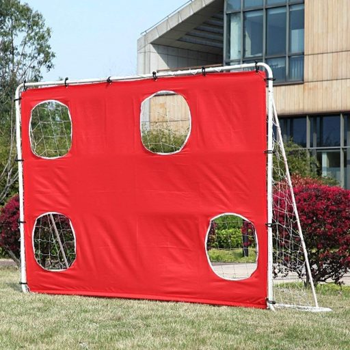 FUNJEPE Hordozható Futballkapu Rozsdamentes Acél Hálóval Szélálló Táskával