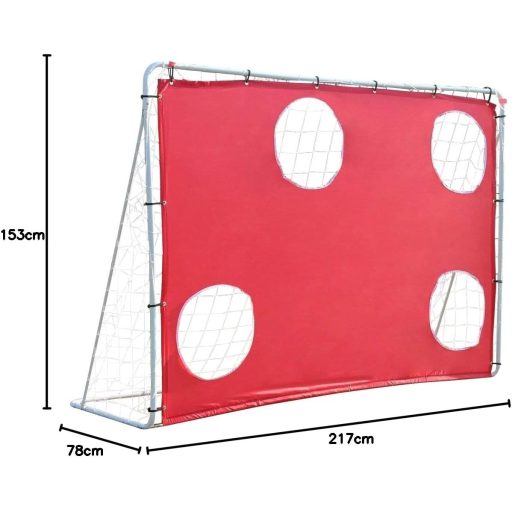 FUNJEPE Hordozható Futballkapu Rozsdamentes Acél Hálóval Szélálló Táskával
