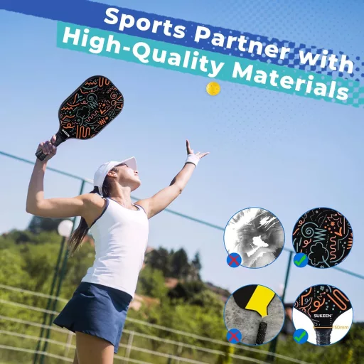 Sada rakiet na pickleball Sukeen, 2 ks, s povrchom zo sklených vlákien, pre mužov a ženy