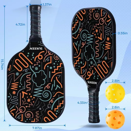 Sukeen Pickleball Ütő Szett 2 db Üvegszál Felülettel Férfiaknak és Nőknek