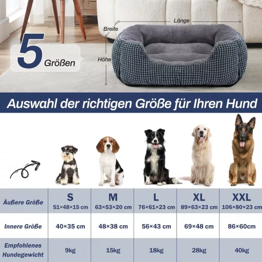 FURTIME Kutyaágy Közepes Kutyáknak, Mosható Puha Kutyakosár Csúszásmentes Talppal, Szorongásoldó Fekhely Kis és Közepes Kutyáknak Macskáknak