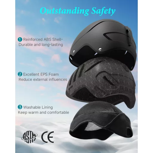 Cască de schi Unisex RIOOROO Mărime Ajustabilă Ventilație Protecție Urechi Snowboard