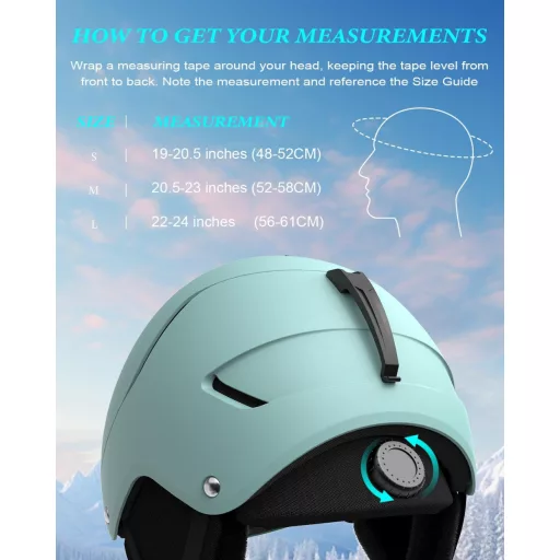 Cască de schi RIOROO pentru bărbați, femei și adolescenți - Mărime ajustabilă, căptușeală călduroasă, sistem de ventilație, compatibilă cu ochelari de schi, protecție pentru cap