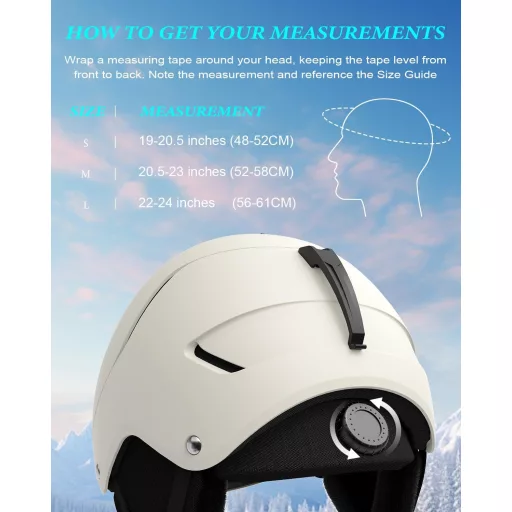 RIOROO Sí és Snowboard Sisak Férfiaknak, Nőknek, Tiniknek - Állítható Méret, Szellőzőrendszer, Meleg Bélés, Tojáshéj Fehér