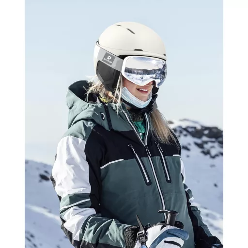 RIOROO Sí és Snowboard Sisak Férfiaknak, Nőknek, Tiniknek - Állítható Méret, Szellőzőrendszer, Meleg Bélés, Tojáshéj Fehér