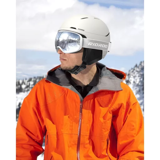 RIOROO Kaciga za skijanje i snowboarding za muškarce, žene i tinejdžere - Podesiva veličina, ventilacijski sustav, topla podstava, boja ljuske jajeta
