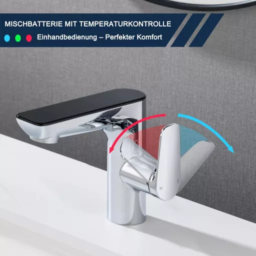 Detbom LED-es Mosdó Csaptelep Króm Egykaron Hidroelektromos Önműködő