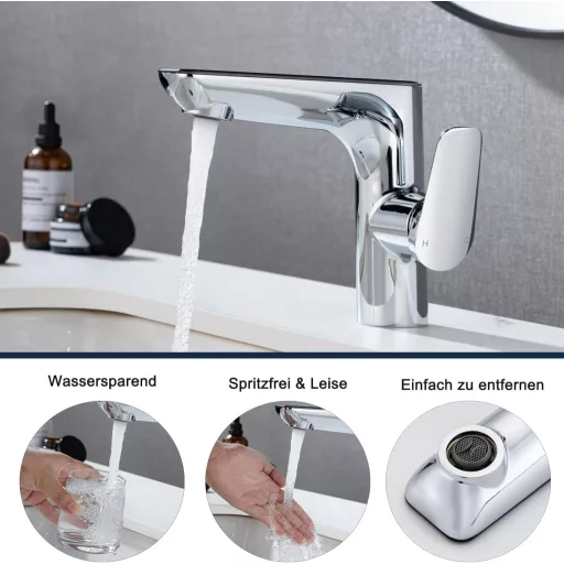 Detbom LED-es Mosdó Csaptelep Króm Egykaron Hidroelektromos Önműködő