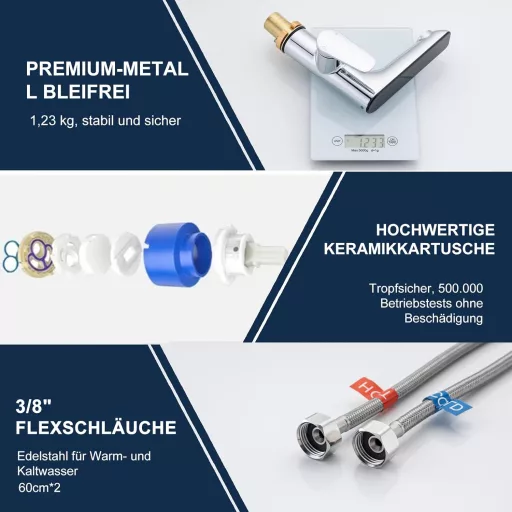 Detbom LED-es Mosdó Csaptelep Króm Egykaron Hidroelektromos Önműködő