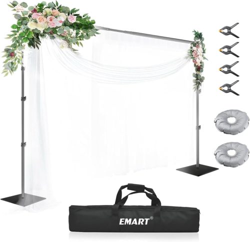 EMART Profesionálny pozadie stojan 3x3m s oceľovou základňou - Fotografický systém pozadia pre produktovú fotografiu, štúdio, eventy s prenosnou taškou