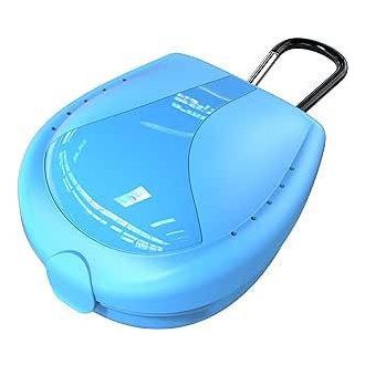   Modrý chránič na zuby v puzdre - Priedušný, z ABS materiálu